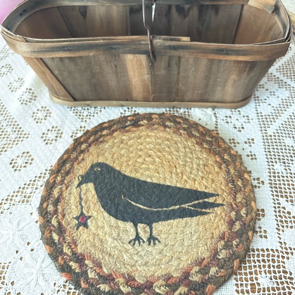 Vintage wooden Basket Gathering basket Primitive Farmhouse Home Decor fruit - Picture 1 of 6